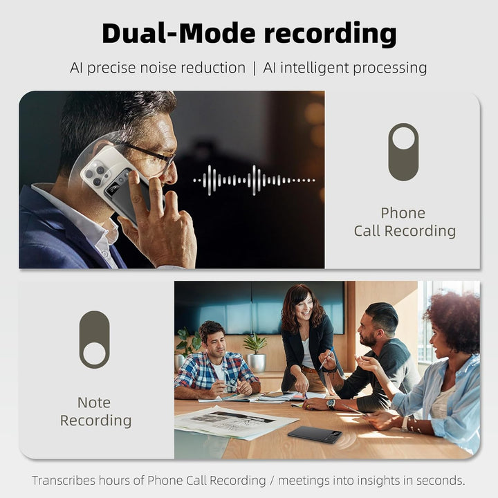 KI Diktiergerät Aufnahmegerä mit schreibfunktion und Zusammenfassen App Steuerung Voice Recorder Spr
