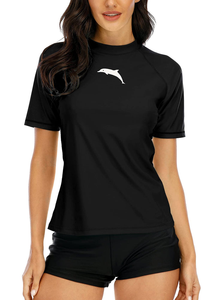 Halcurt UV Shirt Damen Kurzarm Rash Guard UPF 50+ Schwimmshirt Schnell Trocknender Badeshirt M-XXL M