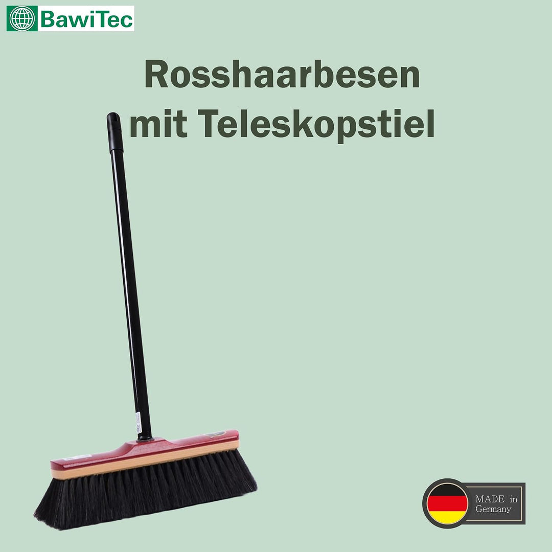 Echt- Rosshaarbesen Zimmerbesen 30cm mit Stiel Teleskopstiel Haushaltsbesen weich Rosshaar-Besen Keh