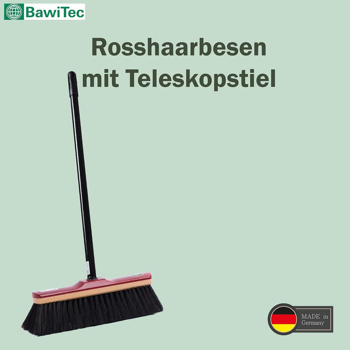 Echt- Rosshaarbesen Zimmerbesen 30cm mit Stiel Teleskopstiel Haushaltsbesen weich Rosshaar-Besen Keh