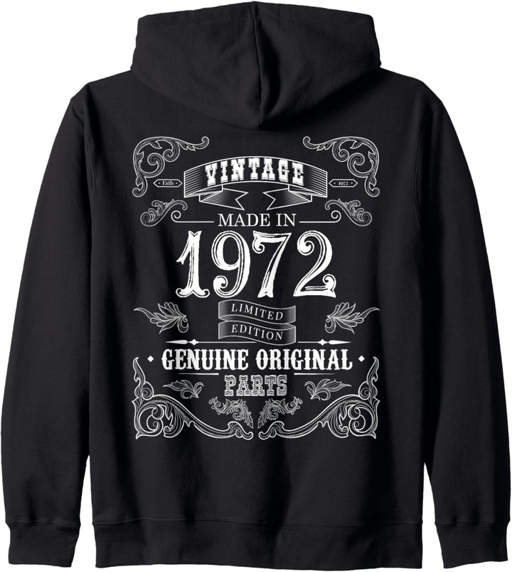 Vintage 1972 Geburtstagsgeschenk 51 Jahre alt 51. Geburtstag Geschenk Kapuzenjacke