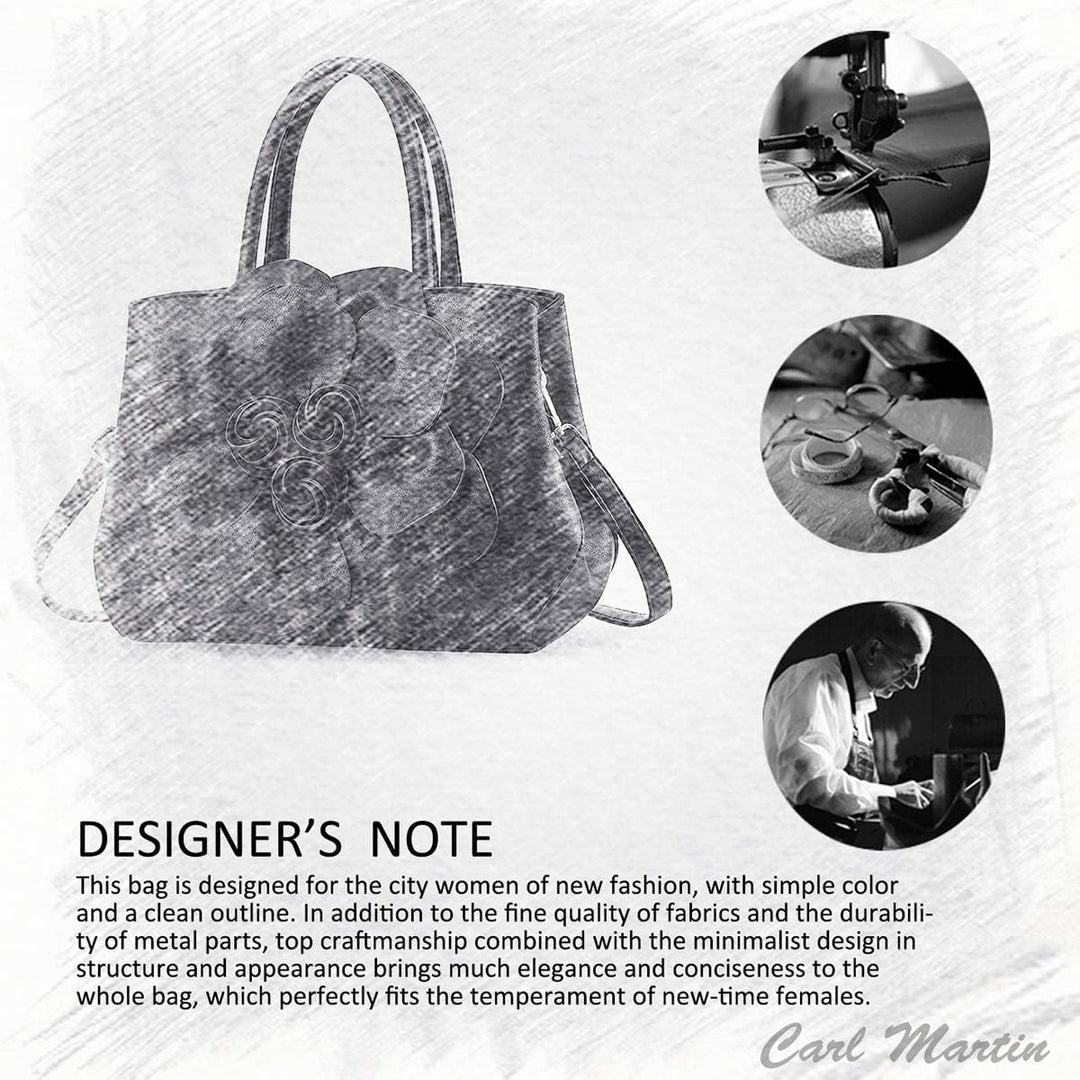 NICOLE &amp; DORIS Modische Damen-Umhängetasche, Handtasche, Umhängetasche, Blumenmotiv Rot, Rot