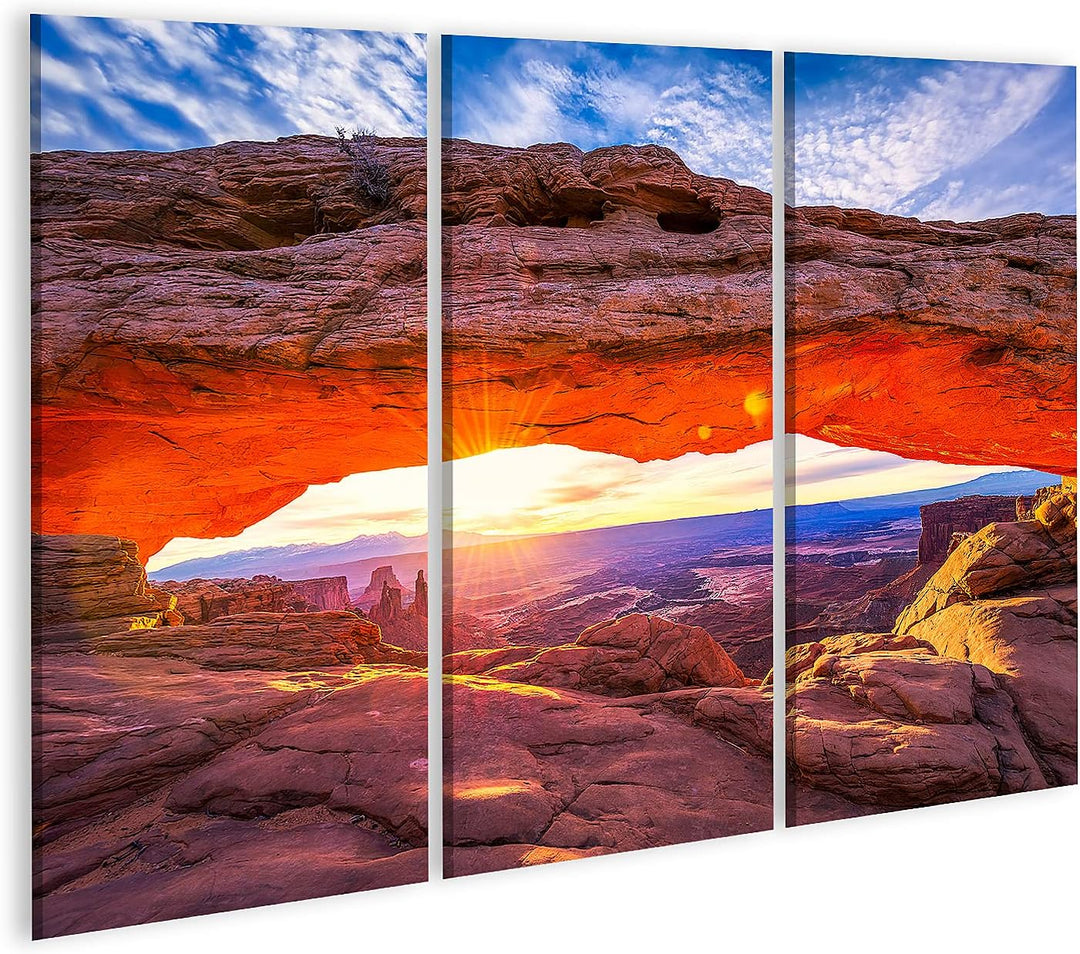 islandburner Bild auf Leinwand Sonnenaufgang Mesa Arch Im Canyonlands Nationalpark Usa Bilder Wandbi