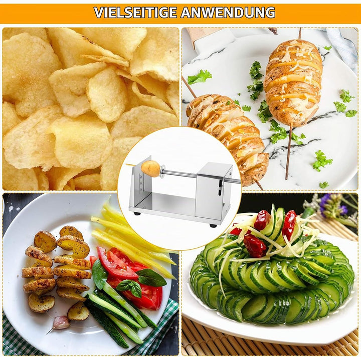 Spiralschneider Edelstahl, Kartoffelschneider für Gemüse &amp; Obst | Edelstahl, Lebensmittelecht, Für G