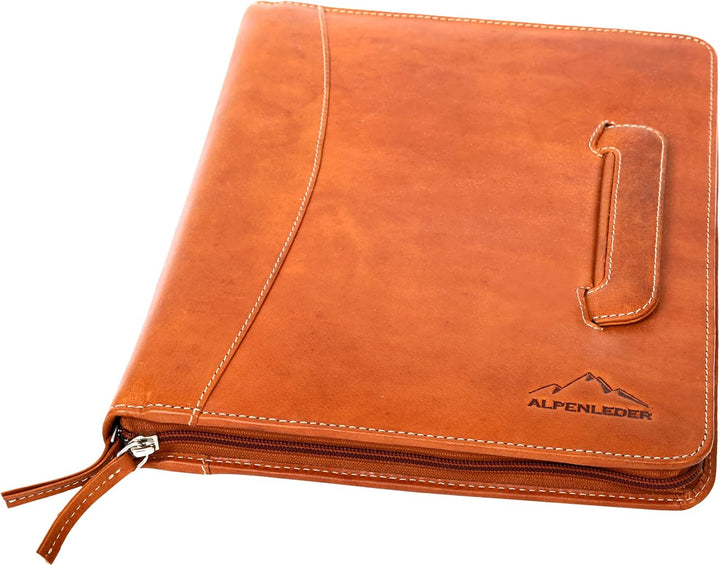 Alpenleder Konferenzmappe A4 - MEETING (Handgefertigt) - Nachhaltiges Bio-Leder aus regionaler Landw