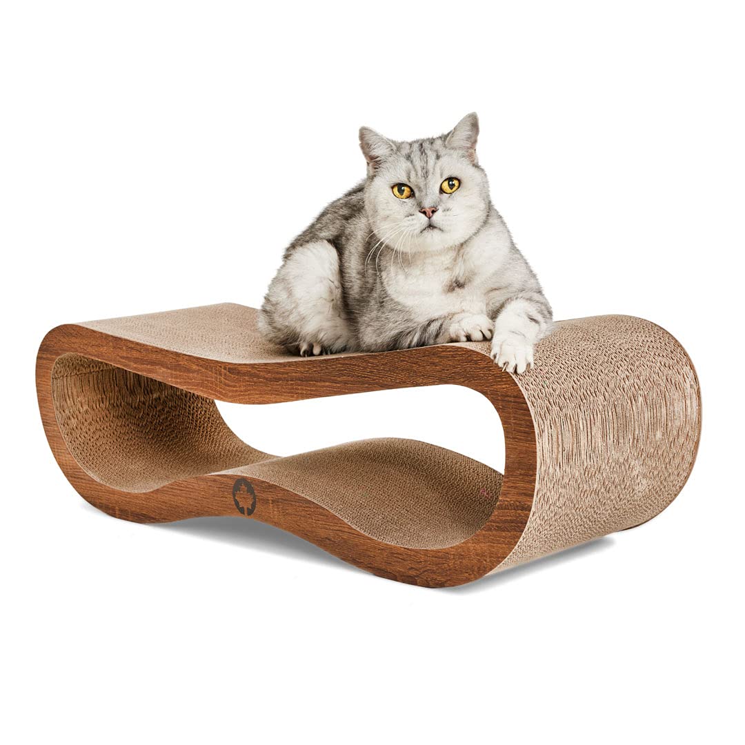 CanadianCat Company | Kratzbrett Orbit | walnussbraun | Kratzmöbel, Lounge für Katzen | Kratzpappe +