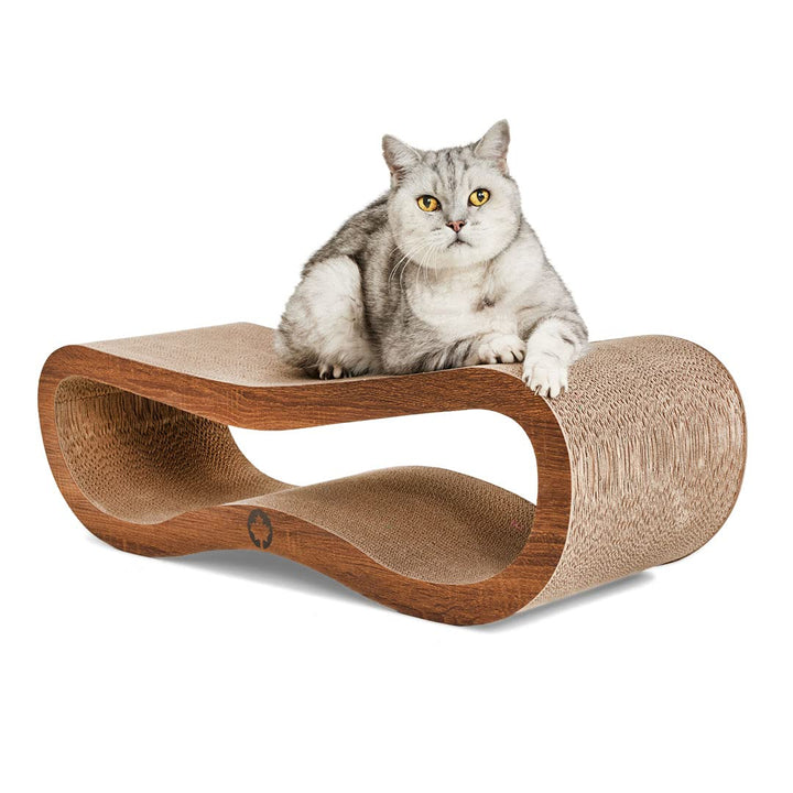 CanadianCat Company | Kratzbrett Orbit | walnussbraun | Kratzmöbel, Lounge für Katzen | Kratzpappe +
