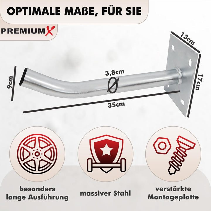 PremiumX 4X Autoreifen Wandhalter 35cm Reifenhalter für Auto Felgen Reifen Wandhalterung inkl. Monta