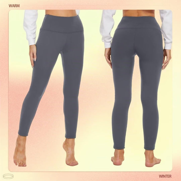 Thermo Leggings Damen Gefüttert Thermoleggings Verdickte Plüsch Thermohose Fleece Leggins Warme im W