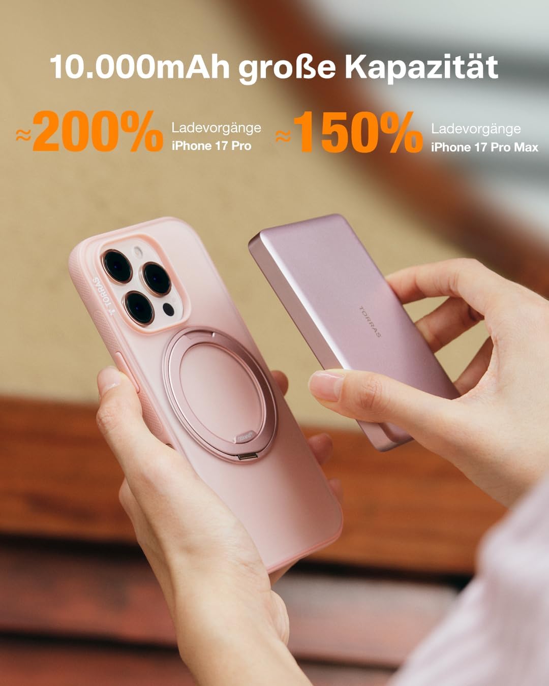 TORRAS MiniMag Powerbank für MagSafe, 10000mAh 22.5W Schnellladen Magnetische Power Bank Slim, Wirel