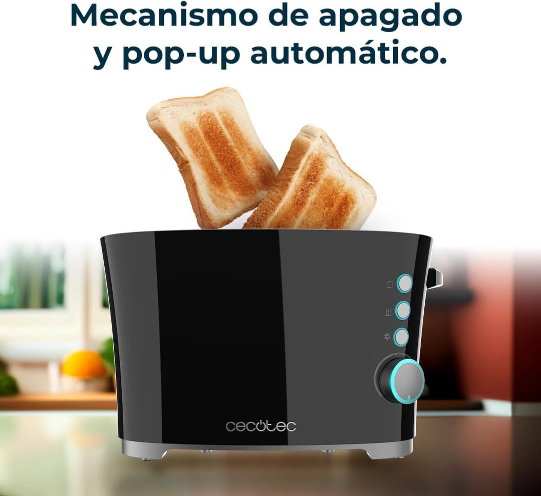 Cecotec Toaster Toast&Taste Double B, 650W Leistung, Doppel-Schlitz für 2 Toasts, Automatische Absch