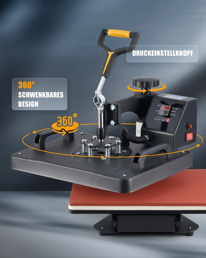 CREWORKS Transferpresse 11 in 1 Hitzepresse 38x30cm Hitzepressemaschine Multifunktionale Heisspressm