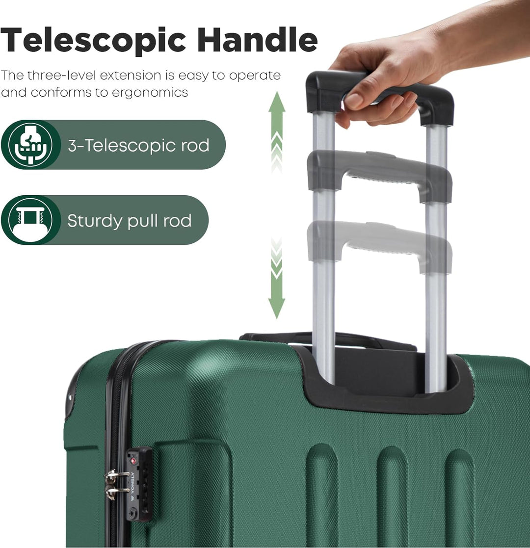 Premium Reisekoffer TSA-Schloss YKK-Reissverschluss Hartschalen-Koffer Trolley Rollkoffer Suitcase H
