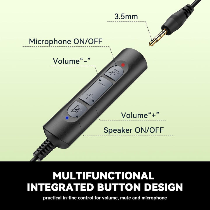Wantek USB-Headset mit Mikrofon für PC und Laptop – Computer-Headsets mit Mikrofon-Geräuschunterdrüc