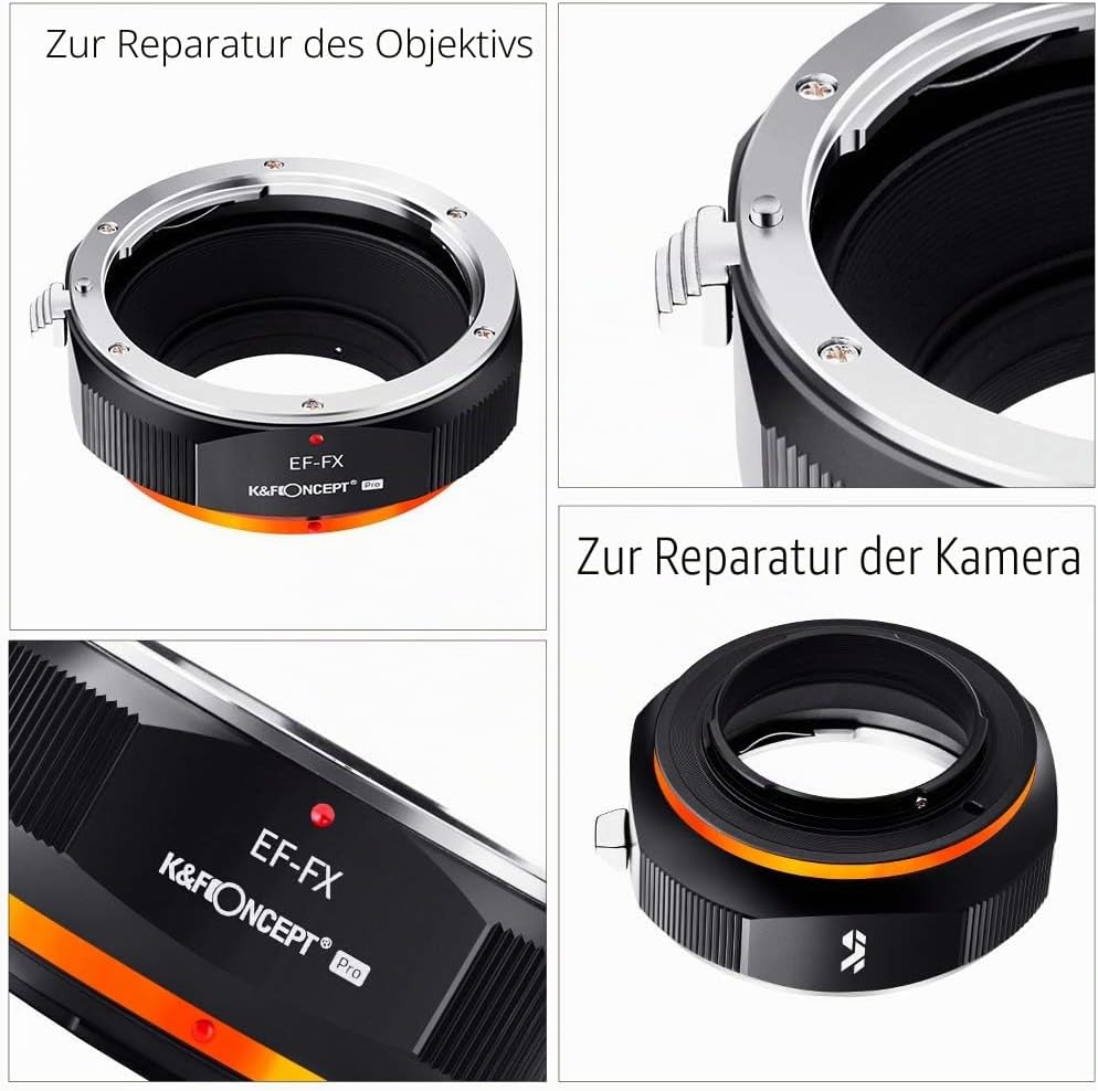 K&F Concept M12115 EOS-FX Hochpräziser Adapterring Objektivadapter EOS EF/EFS Objektivadapter auf Fu