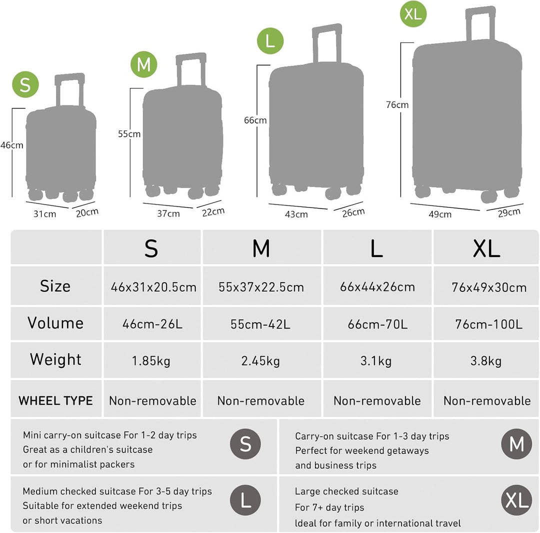 Trolley Koffer, Reisekoffer Suitcase, Rollkoffer Handgepäck, Hartschalenreisekoffer, Teleskopkoffer