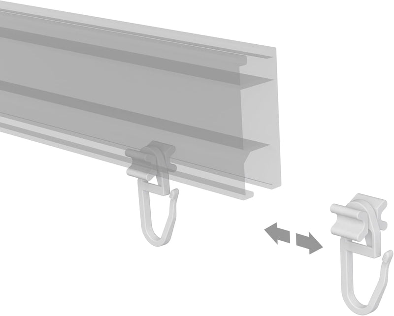 Interdeco Faltengleiter/X-Gleiter für Gardinenschienen/Innenlaufstangen (400 Stück)