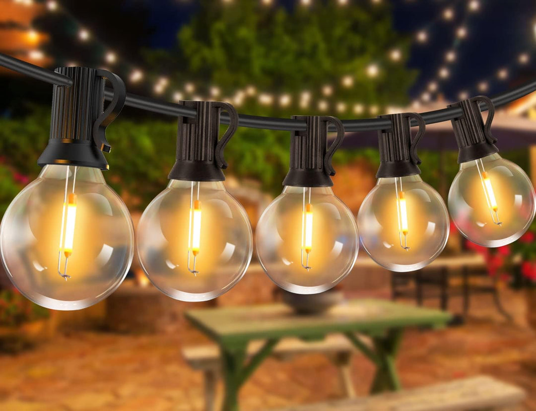 LED Lichterkette Aussen Strom - G40 15M 17+2 led Glühbirnen Wetterfest Balkon Lichterketten Aussen I