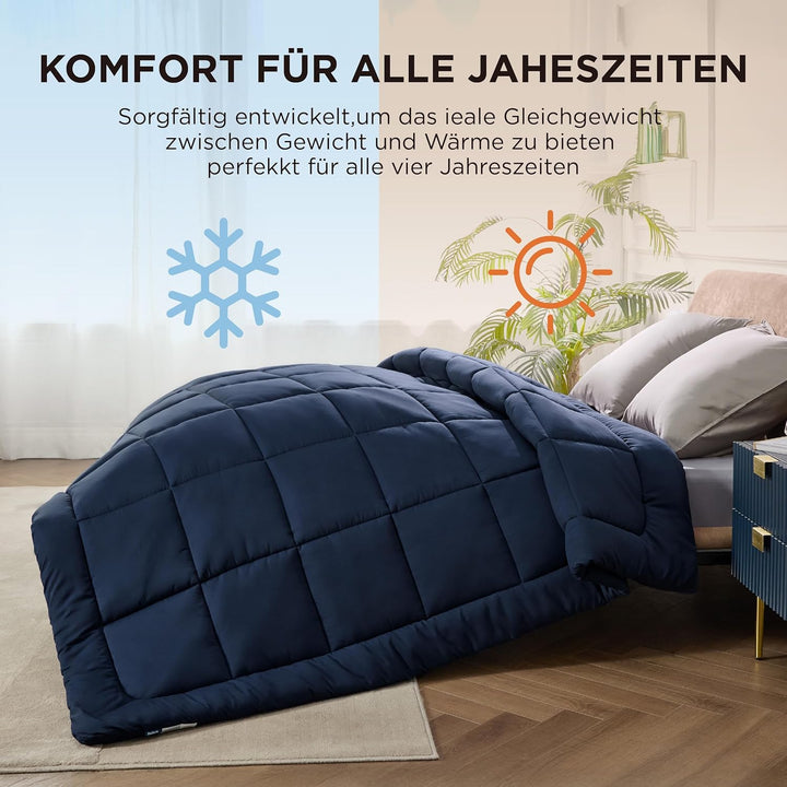 BEDSURE Bettdecke 155x220 - Ganzjahresdecke 4 Jahreszeiten, Steppdecke für Allergiker 300GSM Duvet 1