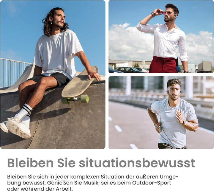 OPENBEAT 1 Open Ear Bluetooth 5.3 Kabellose Kopfhörer，50H+ Wiedergabe, leistungsstarker 16,5-mm-Tita