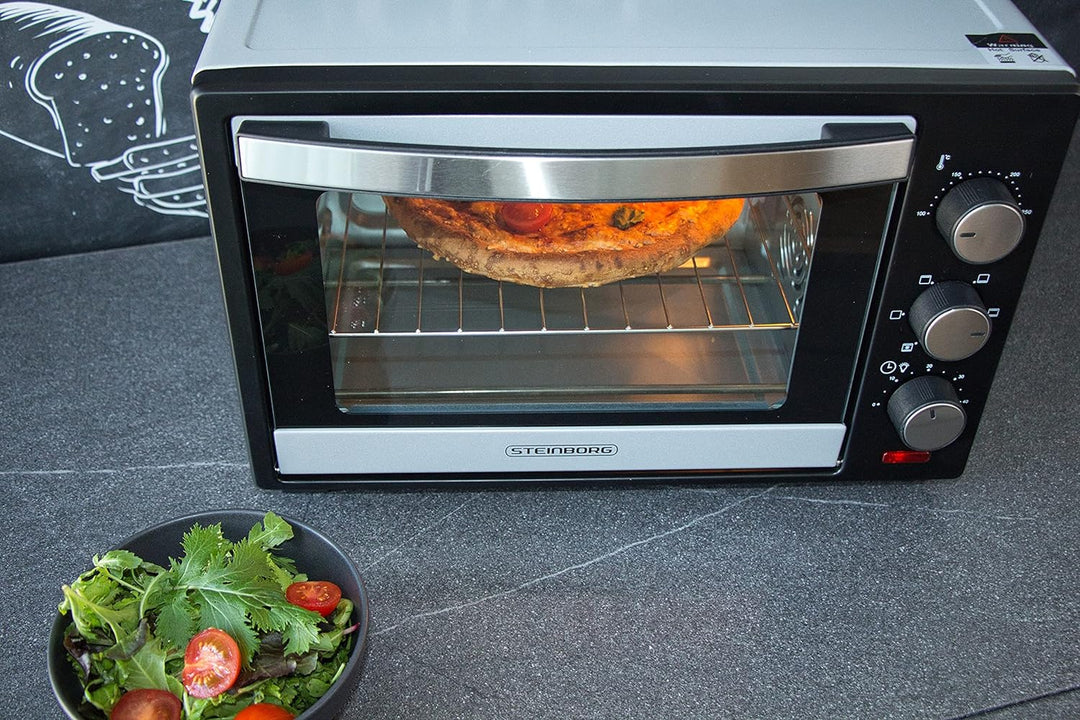 Mini Backofen 25 Liter | Pizza-Ofen | 3in1 Backofen | Minibackofen | Miniofen | Krümelblech | Ober-/