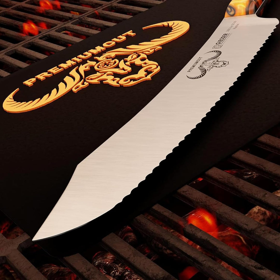 GIESSER seit 1776 - Made in Germany - Brotmesser 25 cm Spicy Orange, PremiumCut Wave No 1, Wellensch