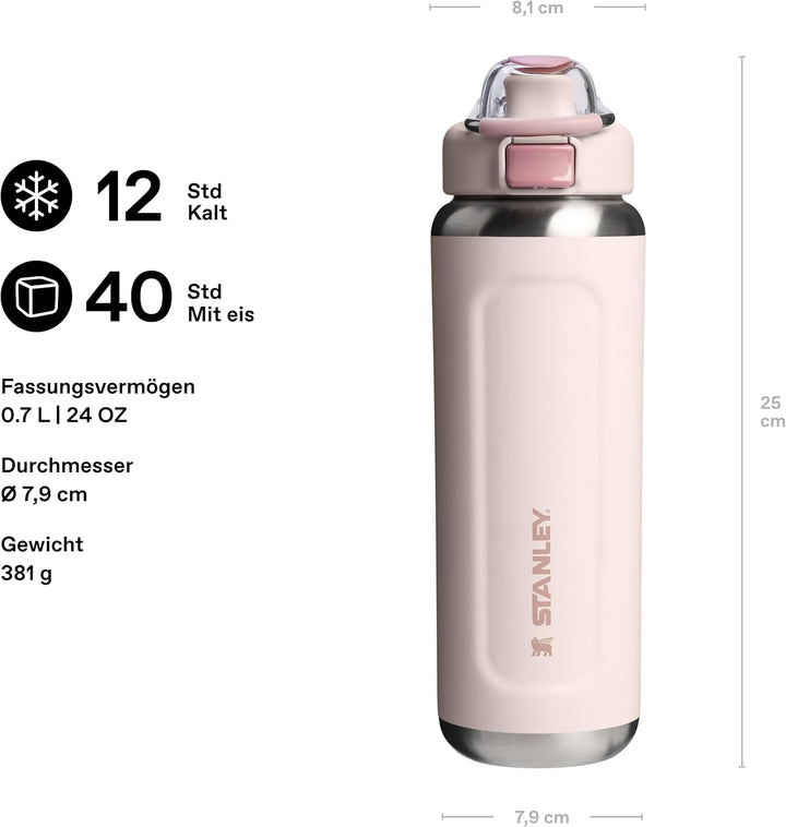 STANLEY 1913 Wellspring Bottle 0.7L - Kühlt 12 Stunden - 40 Stunden Eisgekühlt - BPA Frei Recycelter