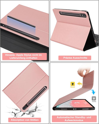 IVEOPPE Samsung Galaxy Tab S8 Ultra Hülle mit Tastatur - QWERTZ Deutsch Layout Bluetooth Abnehmbare