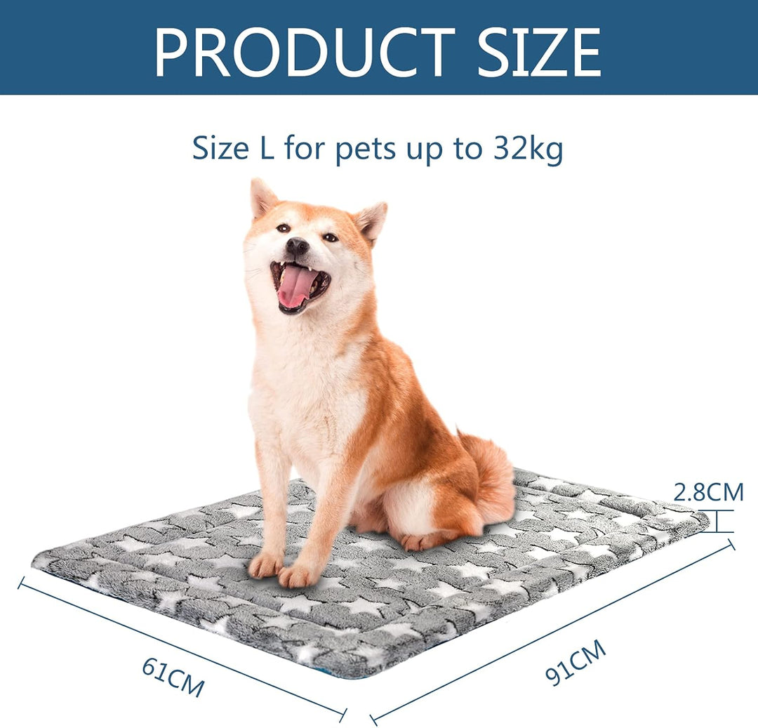 KROSER Grosses waschbares Hundebett 91 x 61 cm, Hundedecke, Sommer- und Winter-Hundematte, gepolster