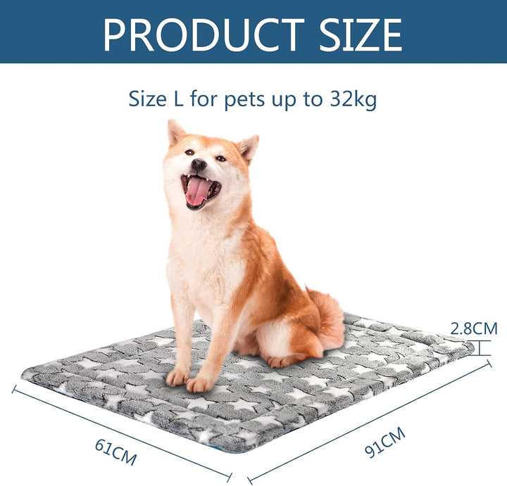 KROSER Grosses waschbares Hundebett 91 x 61 cm, Hundedecke, Sommer- und Winter-Hundematte, gepolster