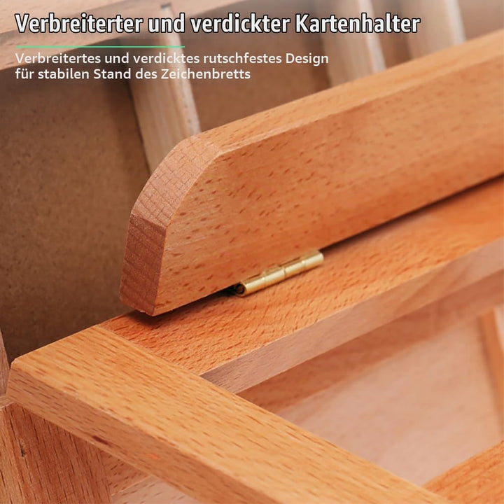 Tischstaffelei Holz,Verstellbare Hölzerne Aufbewahrungsbox Mit Drei Schubladen Und Staffelei, Tragba
