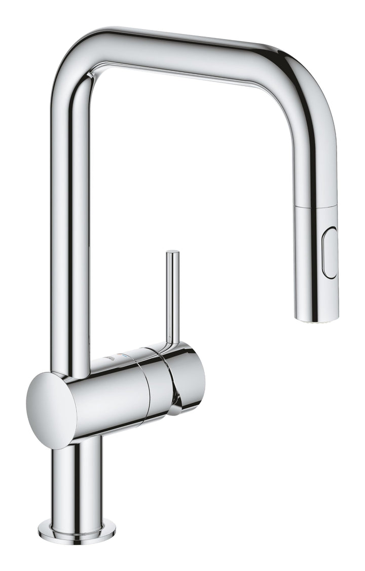 GROHE Minta - Einhand-Spültischarmatur (U-Auslauf, Einlochmontage, herausziehbare Dual Spülbrause, i