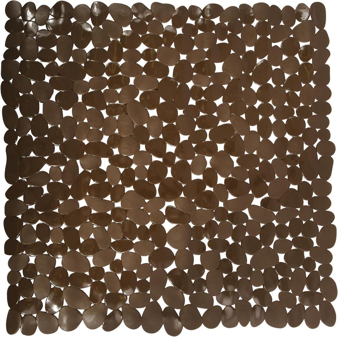 MSV Duschmatte Badematte Duscheinlage antibakteriell rutschfest mit Saugnäpfen - Braun - ca. 53 x 53