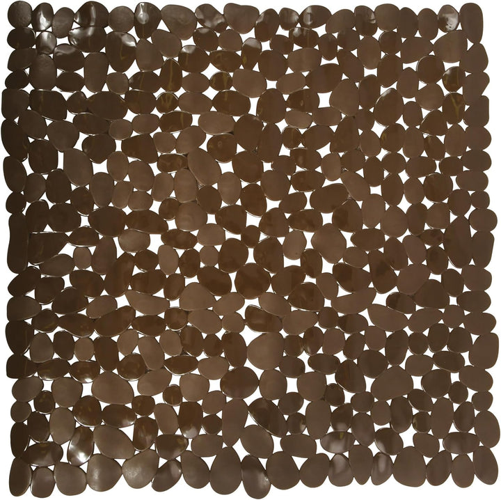 MSV Duschmatte Badematte Duscheinlage antibakteriell rutschfest mit Saugnäpfen - Braun - ca. 53 x 53