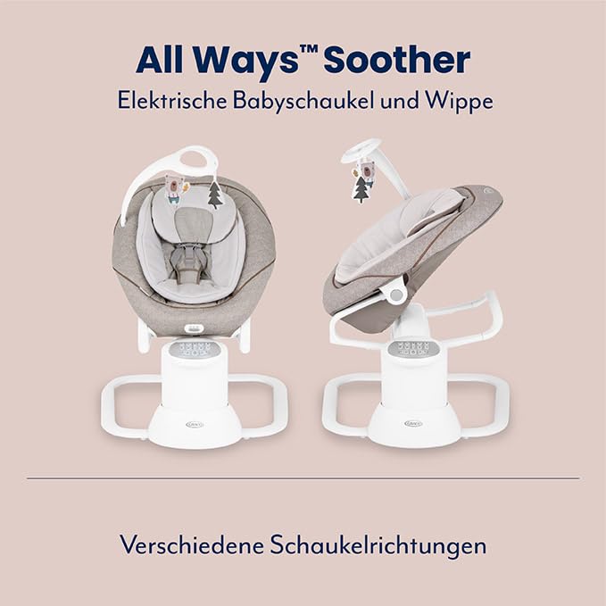 Graco All Ways™ Soother 2-in-1, elektirsche Babyschaukel und tragbare Wippe, ab Geburt bis ca. 9 Mon