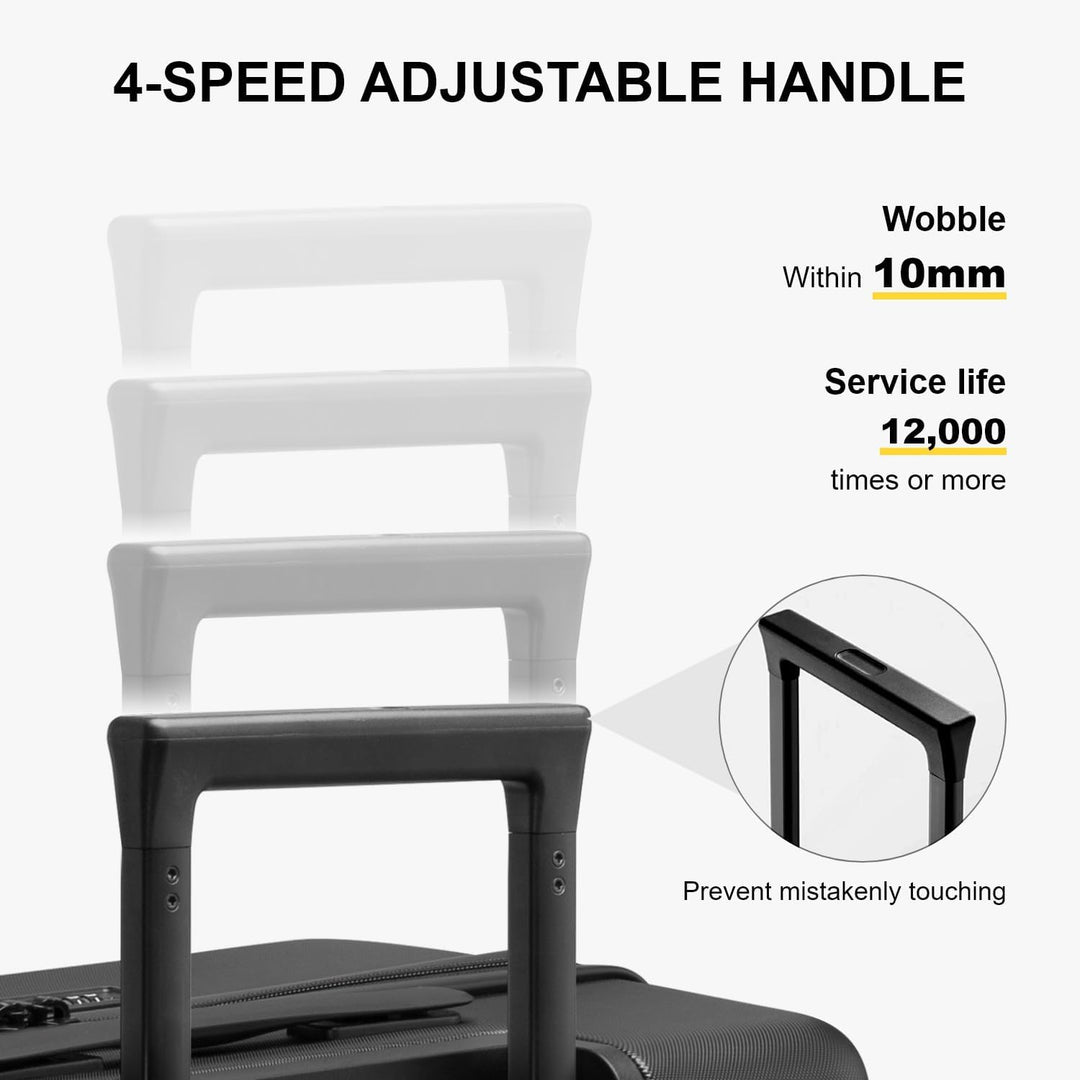 LEVEL8 Koffer Trolley, Rollkoffer Reisekoffer Hartschalen 4 Rollen, Spinner Handgepäck,TSA, 100% PC,