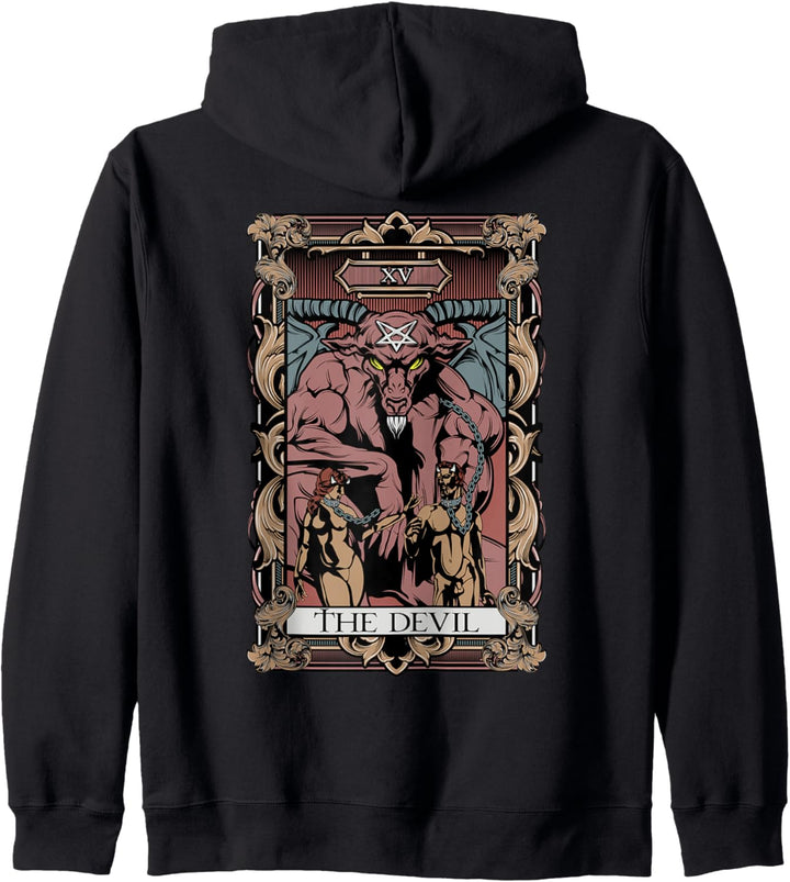 Tarot Card The Devil Baphomet Gothic Occult Witchcraft Scary Kapuzenjacke