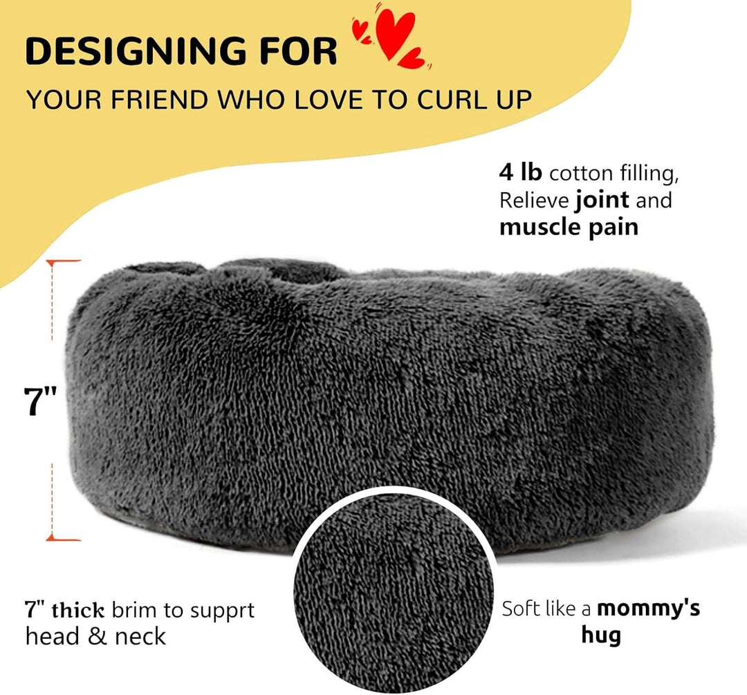 HACHIKITTY Hundebetten, beruhigendes Donut-Kuschelbett, für grosse Hunde, beruhigendes Bett, Grösse