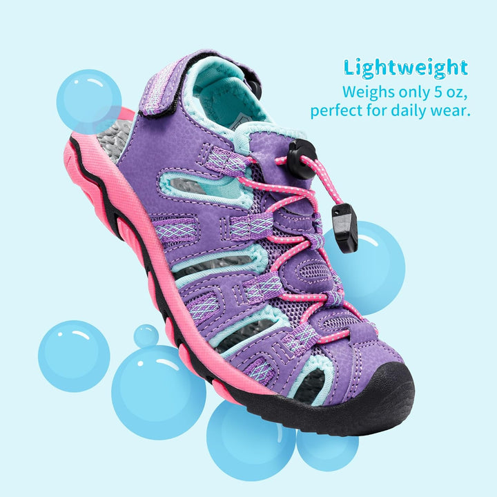 DREAM PAIRS Unisex Kinder 160912-k Sportsandalen 25 EU Lavendel Baby Blau Fuchsia, 25 EU Lavendel Ba