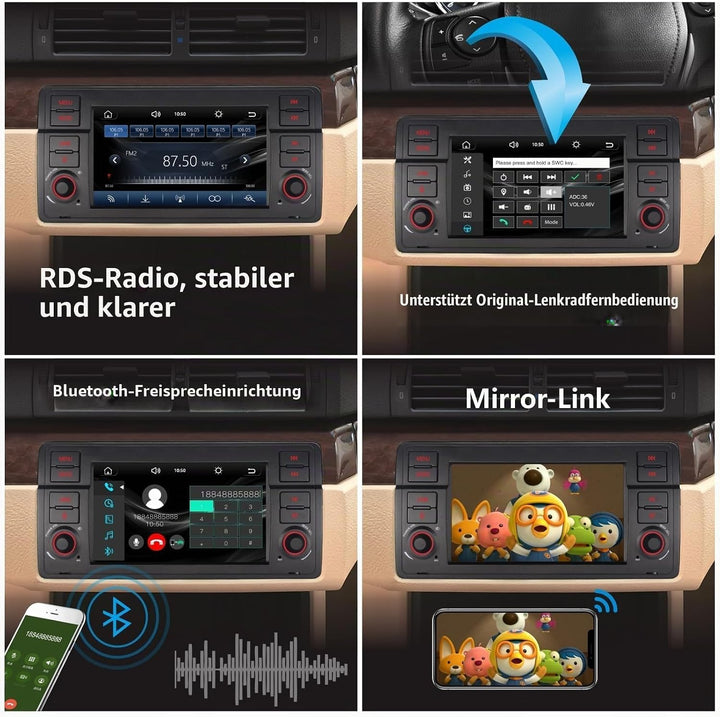 LXKLSZ Autoradio für BMW E46 3er Serie 1999-2004 Kompatibel mit Carplay/Android Auto mit 7 Zoll Touc
