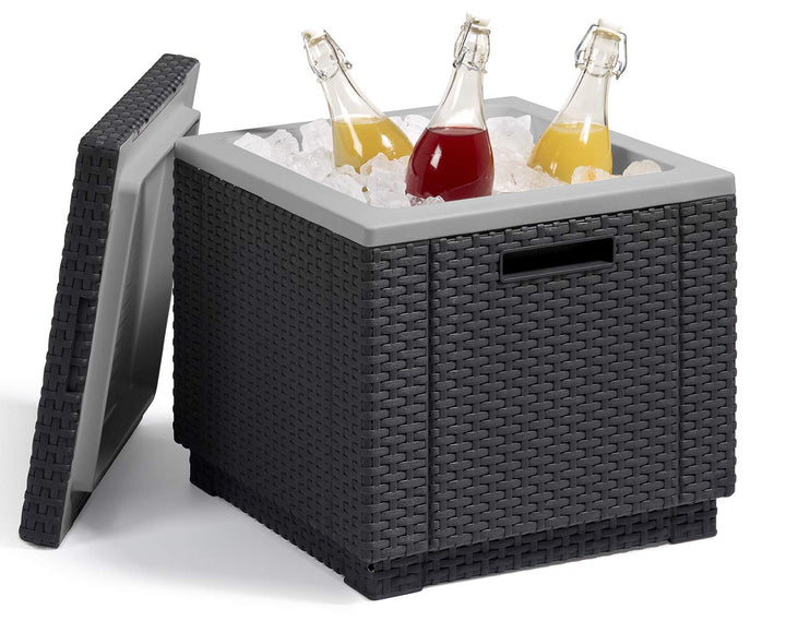 Keter Bier- und Weinkühltisch perfekt für Ihre Terrasse, Picknick und Strandzubehör, Graphit Grau (G