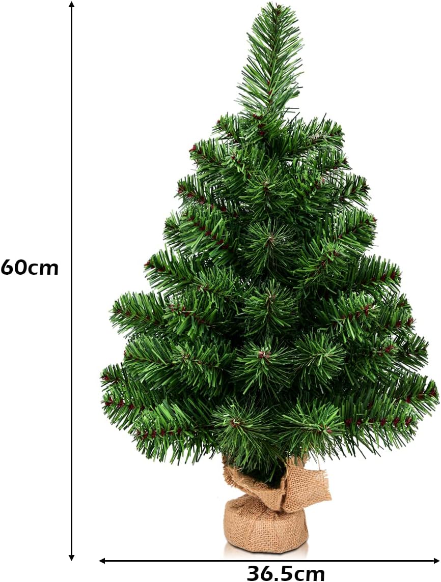 DREAMADE 60cm/90cm Mini Weihnachtsbaum, künstlicher Tannenbaum klein, Weihnachtsdeko, Tisch-Weihnach