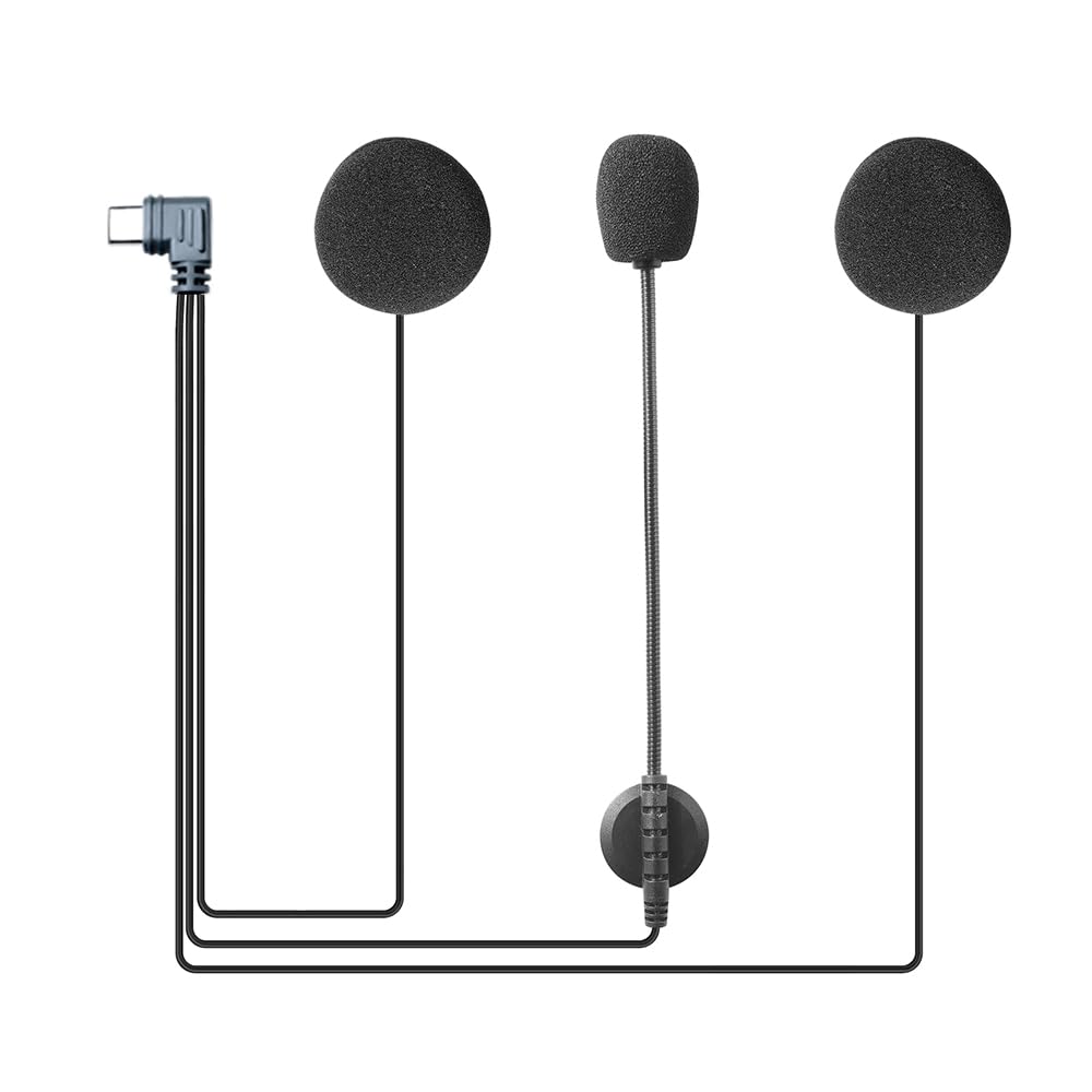 EJEAS Bluetooth Motorrad Intercom, Zubehör, spezielles Headset V6PRO / V4LUS / V7,USB-C Kopfhörerzub