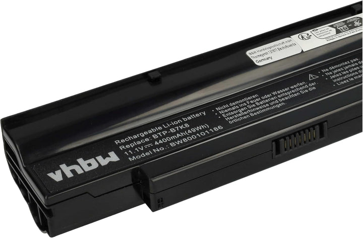 vhbw Akku kompatibel mit Fujitsu Amilo A1655, Li1718, Li1720, Li2727, Li2732, Li2735 Notebook (4400m