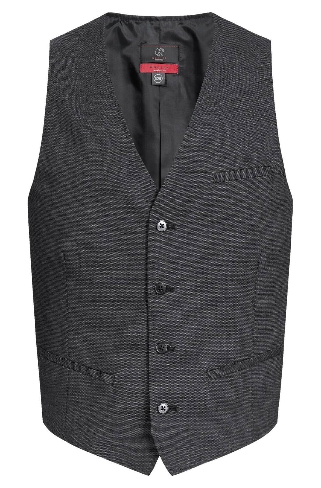 GREIFF Modern WITH 37.5 Herren Weste Regular 44 Schwarz PINPOINT, 44 Schwarz PINPOINT
