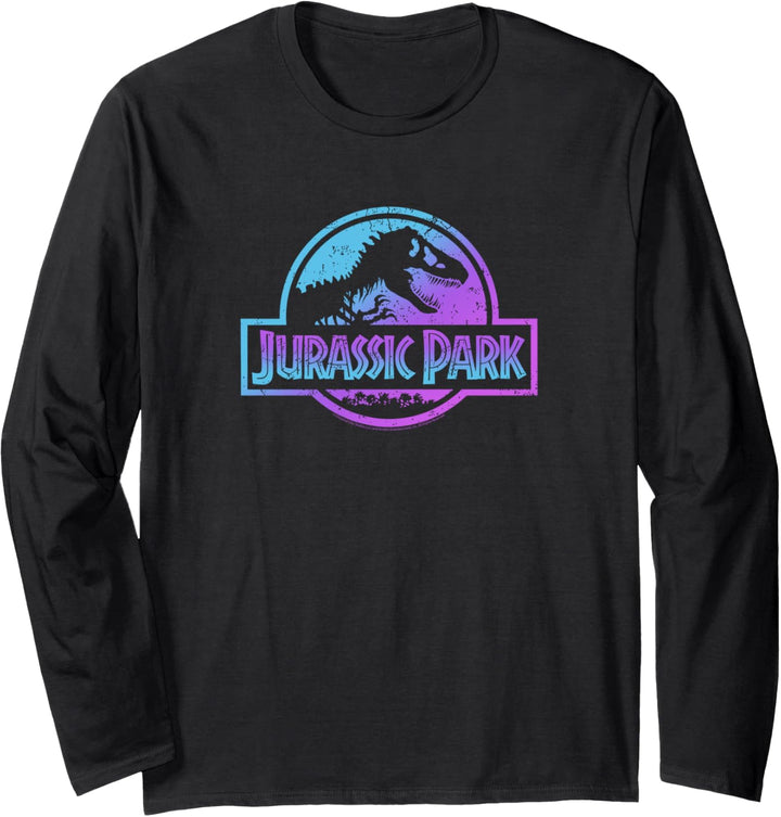 Jurassic Park Pink & Purple Gradient Logo Langarmshirt