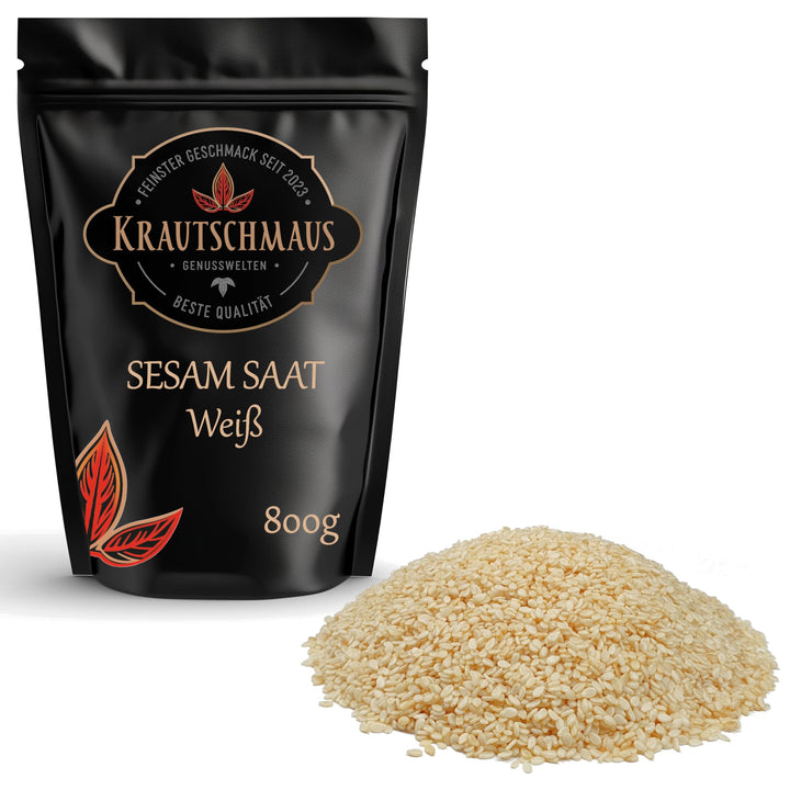 800g Sesam ganz von Krautschmaus, Sesamkörner zum Backen, Sesamsamen, Sesamkerne, Sesamsaat, Sesam G