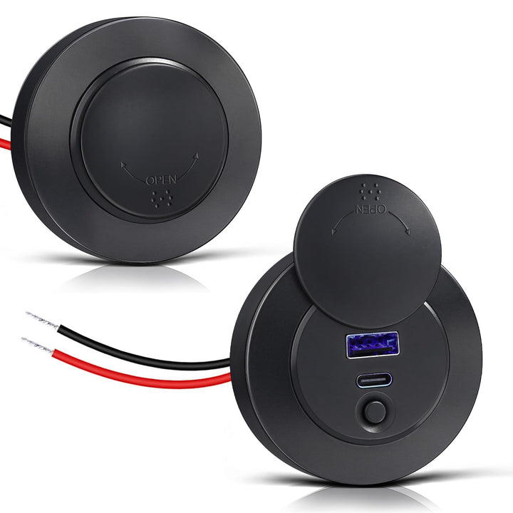 acegoo 2 x USB C Steckdose 12V Wohnmobil Buchse 50W, Typ C Anschluss PD3.0 30W QC3.0 20W, 12 Volt La