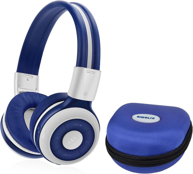 SIMOLIO Kinder Kopfhörer Bluetooth, Kabelloser Kopfhörer mit 75dB / 85dB / 94dB Volume Limit, Tragba