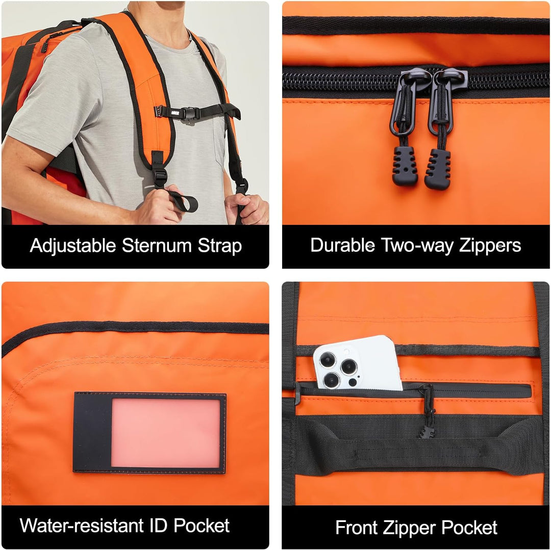 MIER Sporttasche Herren Wasserresistente Reisetasche gross Heavy Duty Convertible Sportrucksack mit